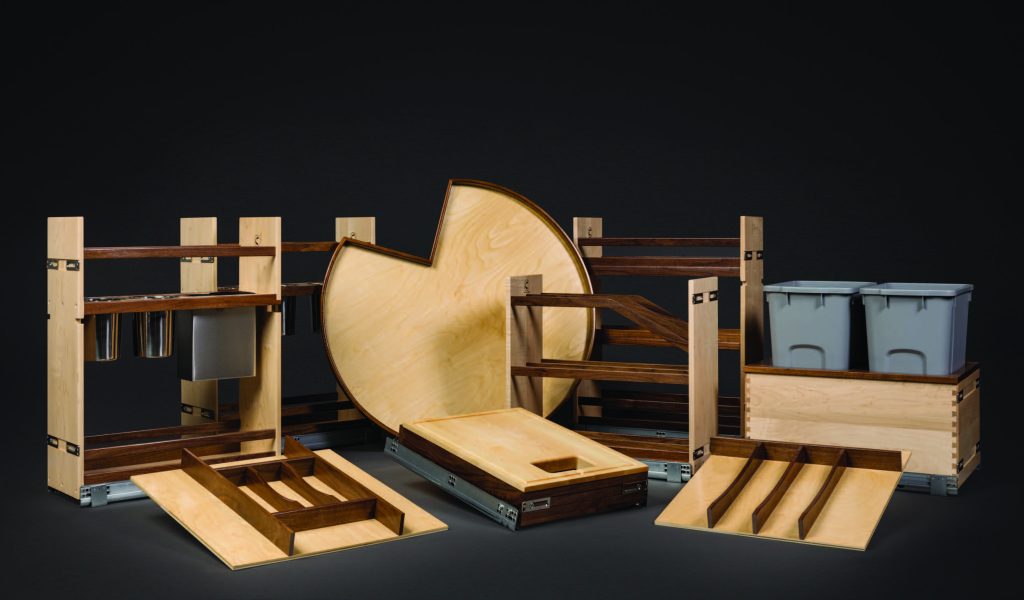 Century brand, Walnut Creek Collection of kitchen cabinet accessories