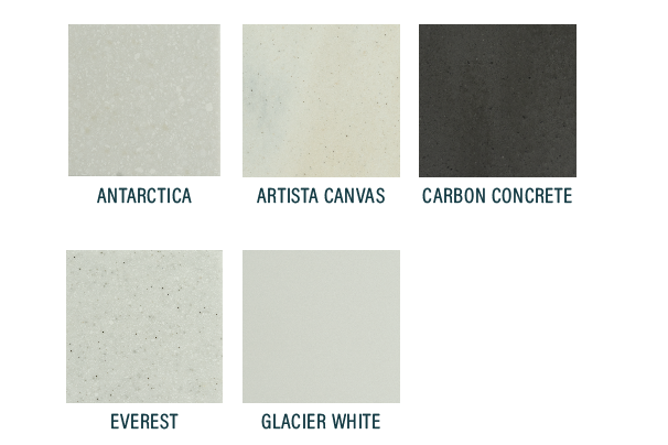 Solid surface quartz countertop color options