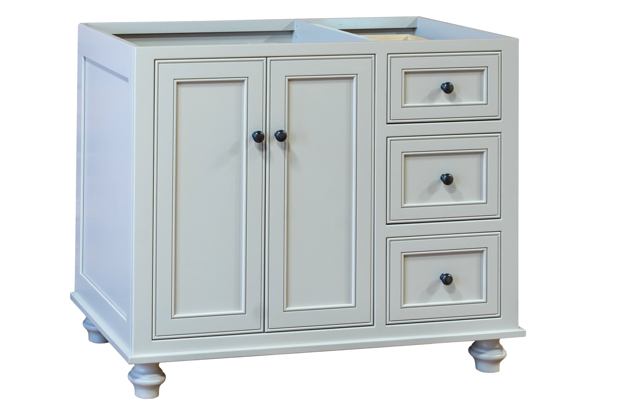 Ocean city bathroom vanity with vintage doors