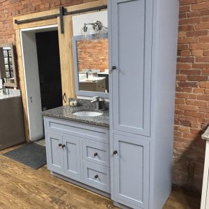 Princeton Style Vanity, Linen Cabinet, Mirror, and Top Combo